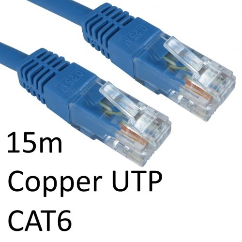 RJ45 (M) to RJ45 (M) CAT6 15m Blue OEM Moulded Boot Copper UTP Network Cable