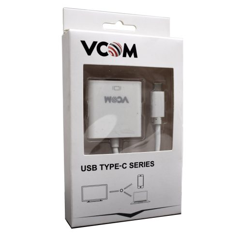 VCOM USB 3.1 Type-C (M) to HDMI (F) White Display Converter Adapter