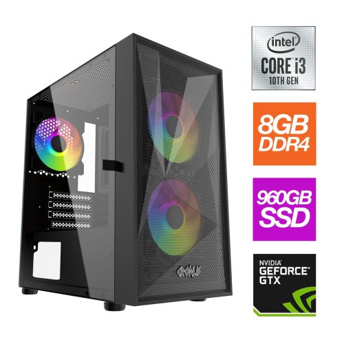 RGB Gaming PC - Intel i3 10100F 4 Core 8 Thread